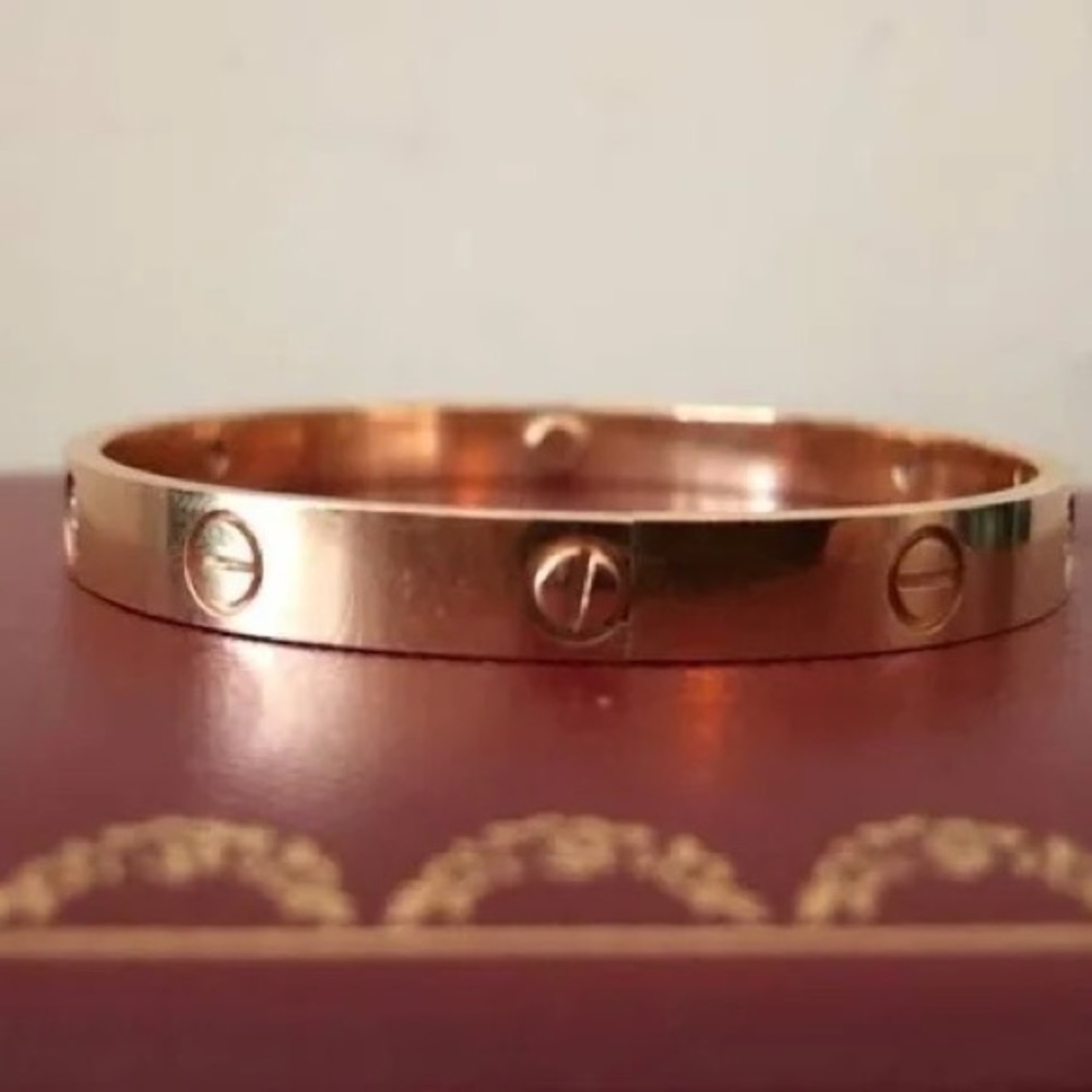 18k Rose Gold Plated Bangle 2 screws to open the bracelet
